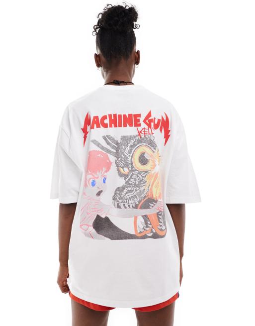 ASOS DESIGN – Lizenziertes Unisex-T-Shirt in Weiß mit „Machine Gun Kelly“-Grafikprints, 4 von 4