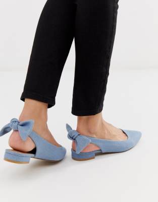 denim ballerina flats