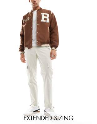 ASOS DESIGN – Ljusbeige, avsmalnande cargobyxor - view 1