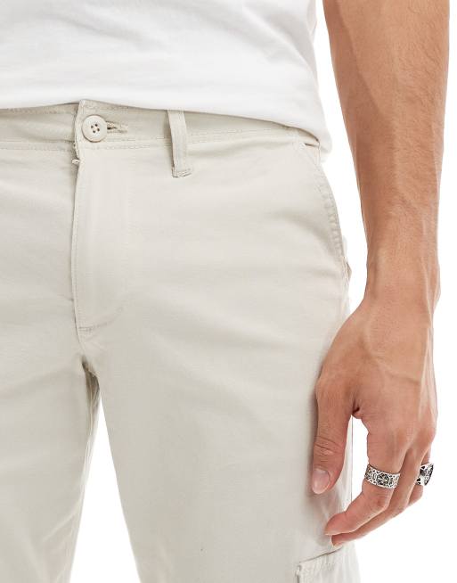 ASOS DESIGN – Ljusbeige, avsmalnande cargobyxor, 3 av 5
