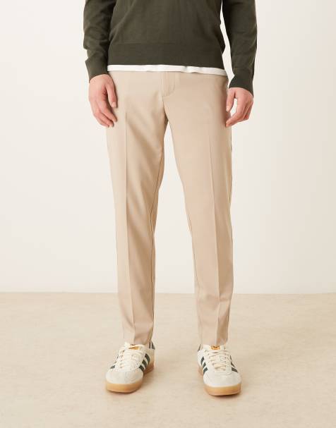 ASOS DESIGN – Ljusbeige, avsmalnande finbyxor - view 1