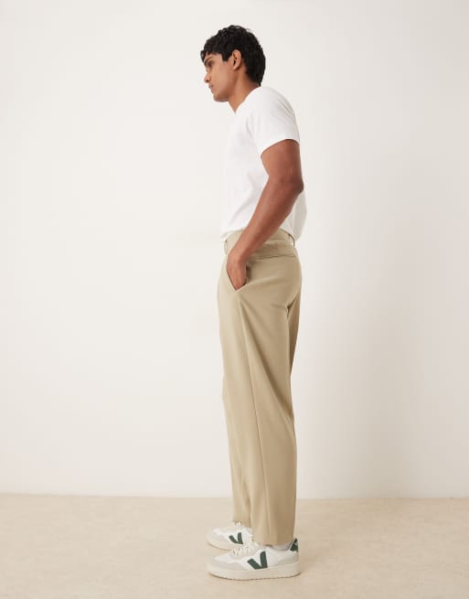ASOS DESIGN – Ljusbeige, avsmalnande kostymbyxor i oversize, del av kostym, 3 av 5