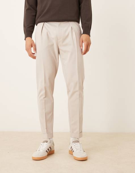 ASOS DESIGN – Ljusbeige, avsmalnande och uppklädda chinos i twill - view 1