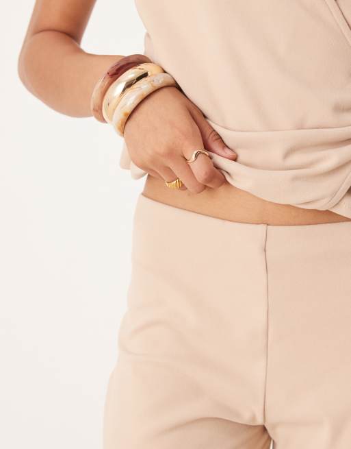ASOS DESIGN – Ljusbeige byxor med vida ben, del av set, 3 av 5