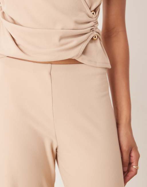 ASOS DESIGN – Ljusbeige byxor med vida ben, del av set, 5 av 5