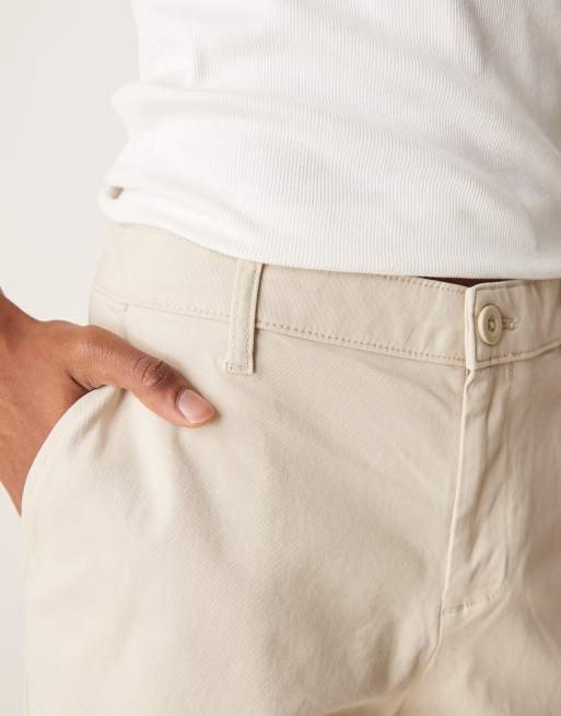 ASOS DESIGN – Ljusbeige chino-shorts i dra på-modell och kort design, 5 av 5