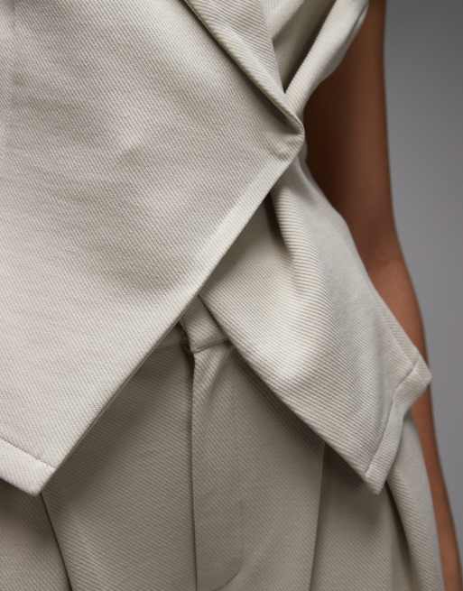ASOS DESIGN – Ljusbeige, figursydd kostymväst i jerseytwill, del av set, 3 av 4