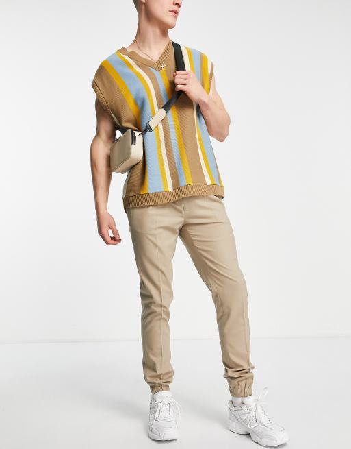 ASOS DESIGN – Ljusbeige finmjukisbyxor med extra smal passform, 4 av 4
