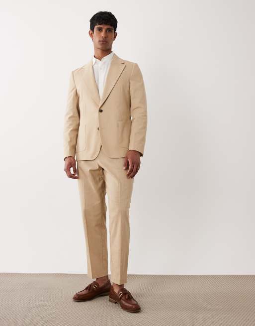 ASOS DESIGN – Ljusbeige kavaj med smal passform, del av kostym, 2 av 5