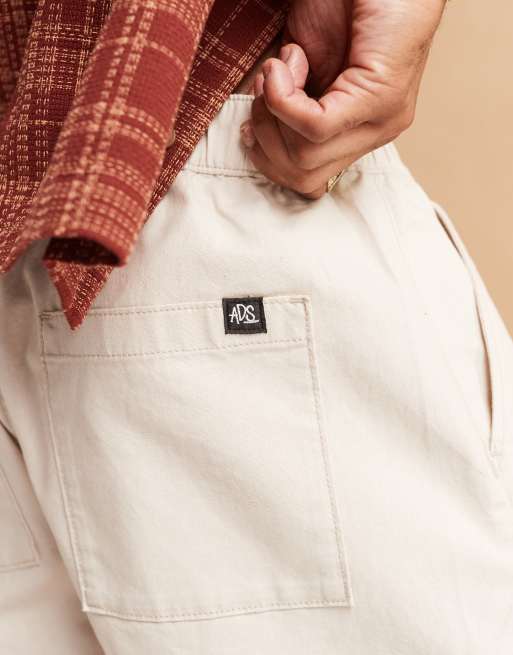 ASOS DESIGN – Ljusbeige, korta shorts i linnemix med resårmidja, 4 av 5