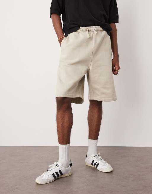 ASOS DESIGN – Ljusbeige, kraftiga shorts i oversize och 400gsm, 4 av 5