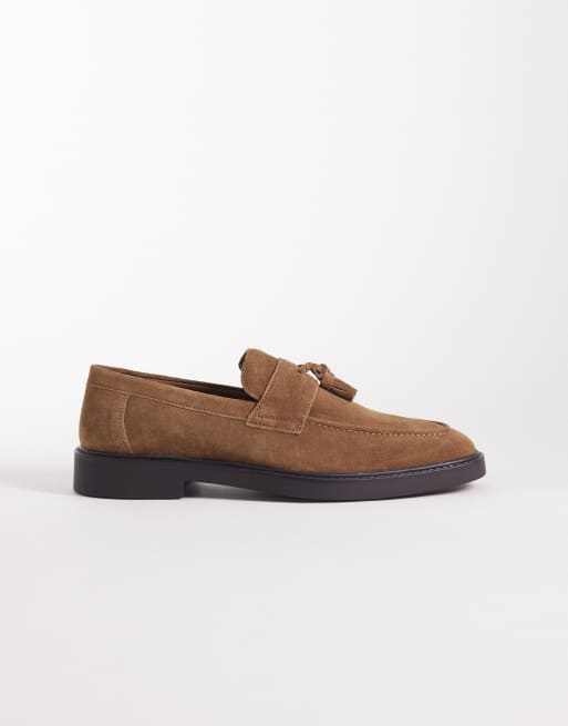 ASOS DESIGN – Ljusbeige loafers i mocka med vinklad sula, 3 av 4
