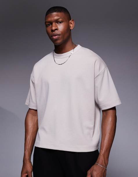 ASOS DESIGN – Ljusbeige, mjuk t-shirt i oversize med boxig passform - view 1