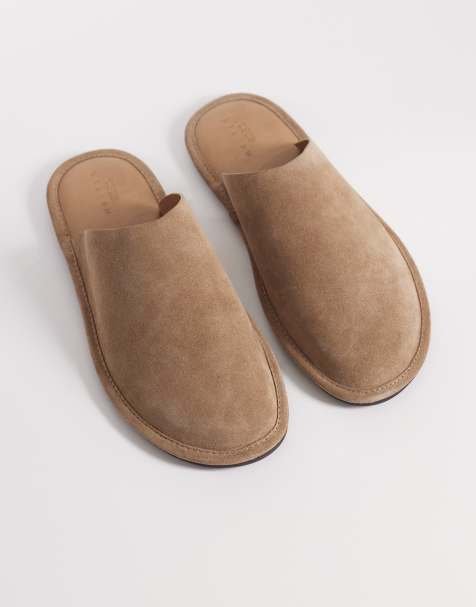 ASOS DESIGN – Ljusbeige mules i mocka - view 1