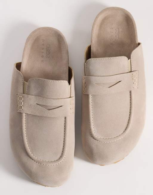 ASOS DESIGN – Ljusbeige pennyloafers i mocka, 2 av 4