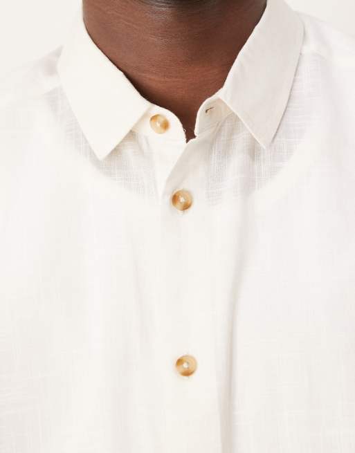 ASOS DESIGN – Ljusbeige poplinskjorta i oversize och vid modell, 2 av 4