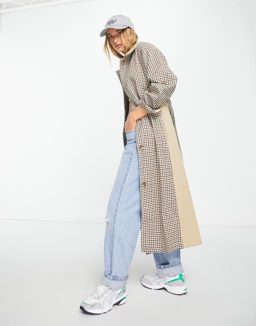 ASOS DESIGN – Ljusbeige, rutig trenchcoat, 4 av 4