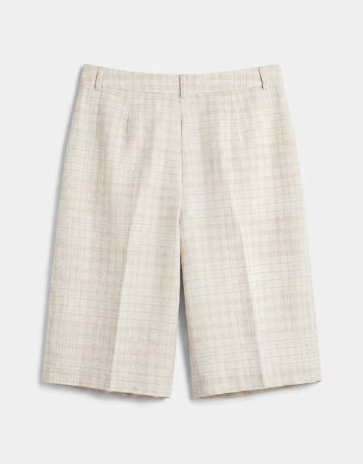 ASOS DESIGN – Ljusbeige, rutiga bermudashorts, del av set, 7 av 9