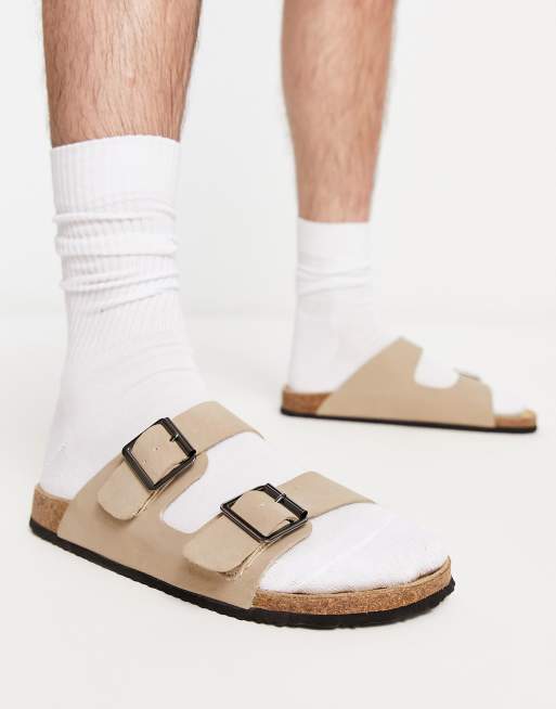 ASOS DESIGN – Ljusbeige sandaler med två remmar i mockaimitation, 4 av 4