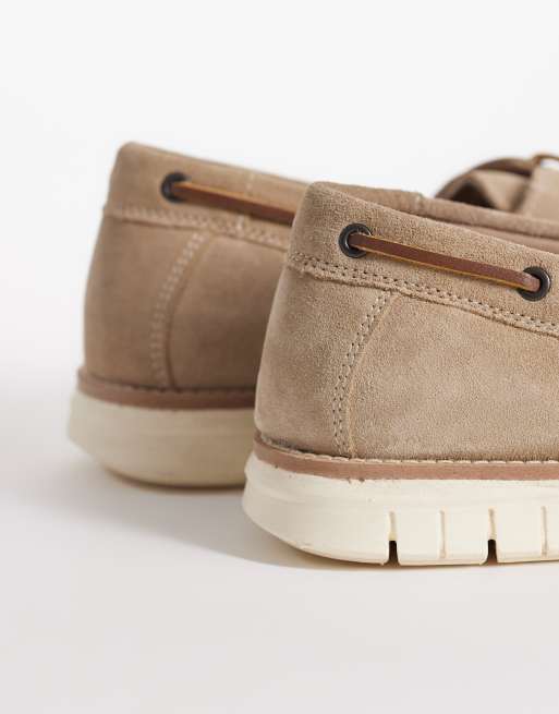 ASOS DESIGN – Ljusbeige seglarskor i mocka, 3 av 4