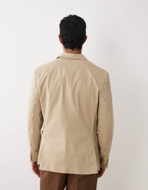ASOS DESIGN – Ljusbeige, slouchy kavaj i bomullstwill, 5 av 5