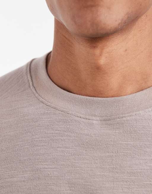 ASOS DESIGN – Ljusbeige, slubbvävd t-shirt med boxig oversize-passform och dekorativ söm , 5 av 5