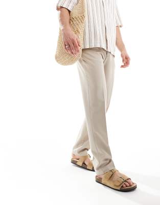 ASOS DESIGN – Ljusbeige, smala finbyxor - view 1