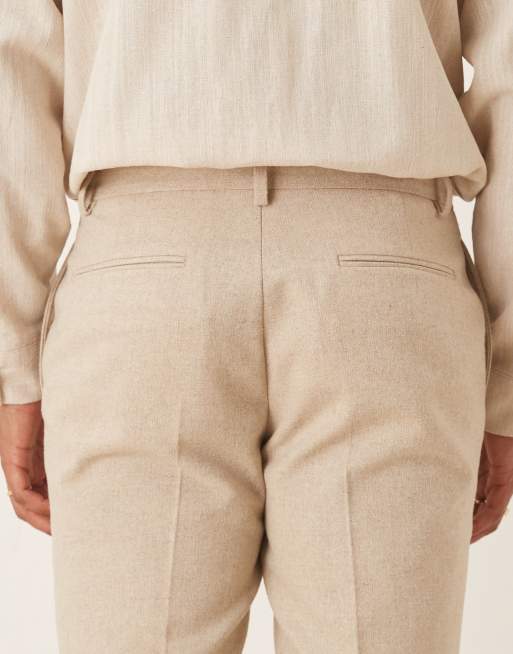 ASOS DESIGN – Ljusbeige, smala kostymbyxor i ylletyg, del av kostym, 5 av 5