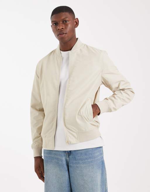 ASOS DESIGN – Ljusbeige, tunn bomberjacka med tryck, 3 av 5