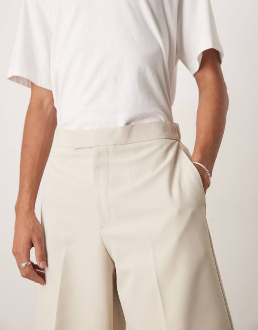 ASOS DESIGN – Ljusbeige, uppklädda bermudashorts i twill med resårmidja, del av set, 2 av 5