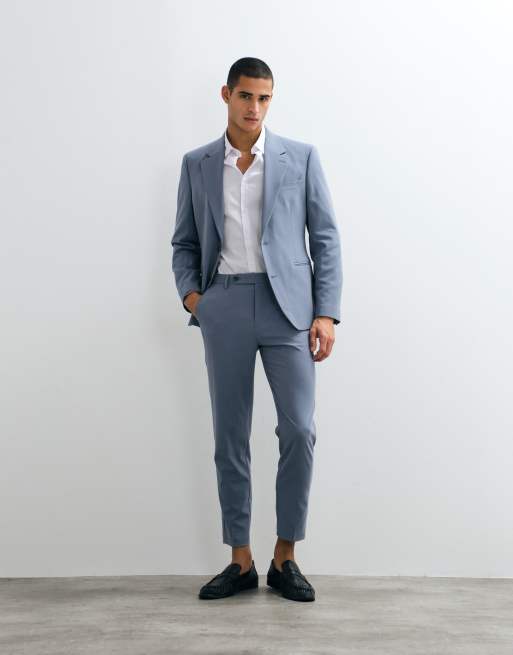 ASOS DESIGN – Ljusblå, avsmalnande kostym, 2 av 3