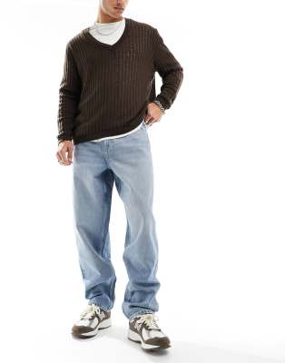 ASOS DESIGN – Ljusblå baggy jeans