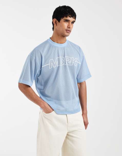 ASOS DESIGN – Ljusblå, boxig t-shirt i oversized fit och airtex-tyg - view 1