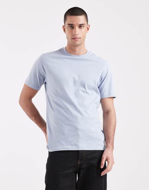 ASOS DESIGN – Ljusblå, enkel t-shirt med rund halsringning - view 1