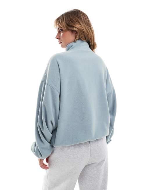 ASOS DESIGN – Ljusblå fleecetröja med kort dragkedja, 4 av 4