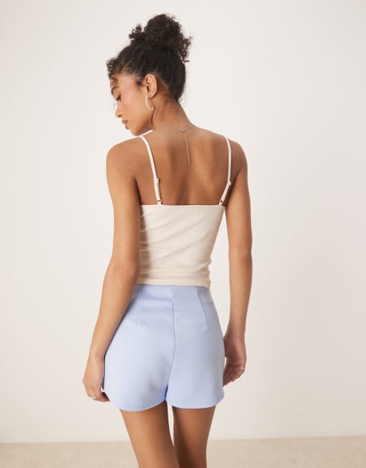 ASOS DESIGN – Ljusblå hotpants-shorts i scubaliknande tyg, 3 av 5