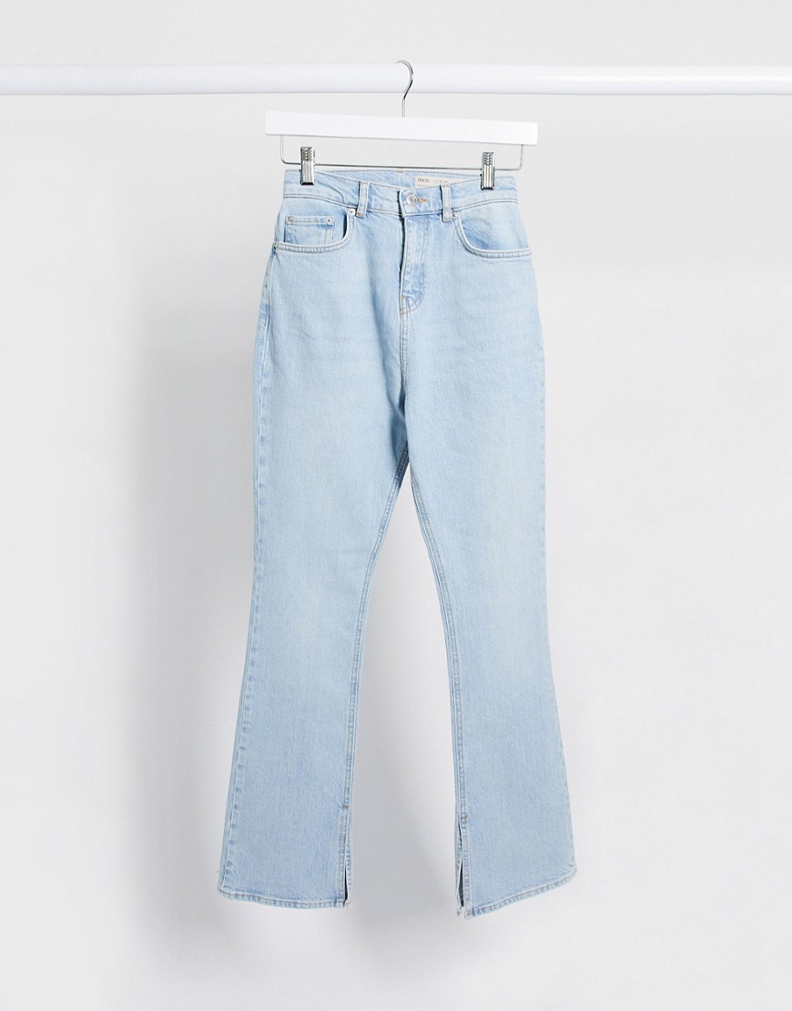 ASOS DESIGN – Ljusblå jeans i 70-talsstil med utsvängda ben och hög midja
