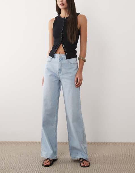 ASOS DESIGN – Ljusblå jeans i dad-modell med vida ben - view 1