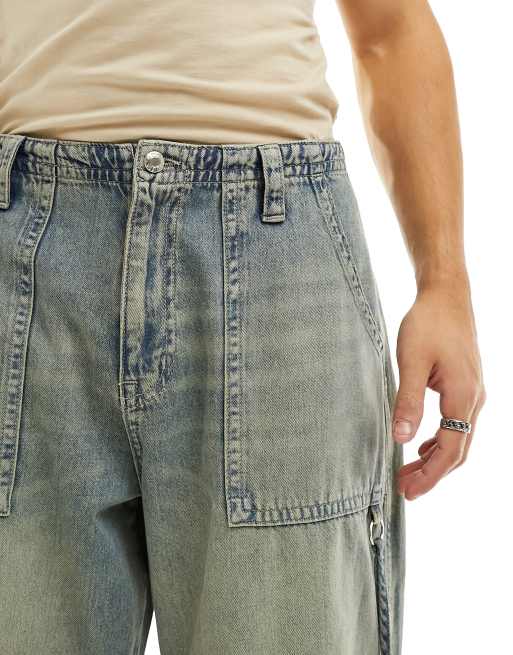 ASOS DESIGN – Ljusblå jeans i fallskärmsmodell med band, 5 av 5