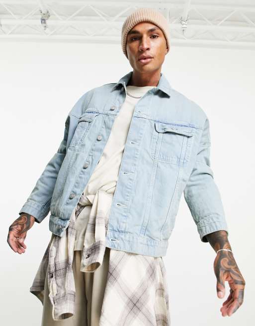 ASOS DESIGN – Ljusblå jeansjacka i oversize-modell