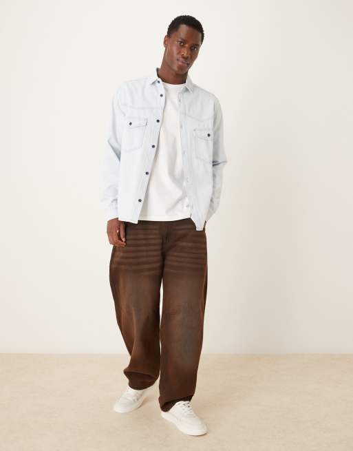 ASOS DESIGN – Ljusblå jeansskjorta i cowboystil, 2 av 5