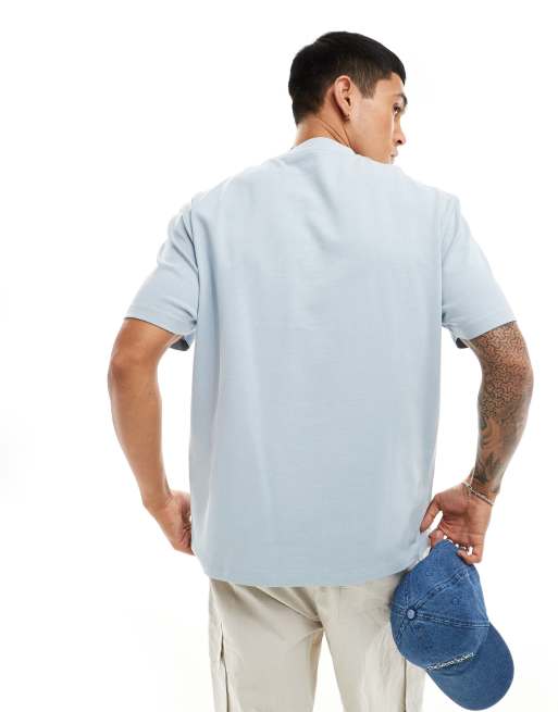 ASOS DESIGN – Ljusblå, kraftig t-shirt med avslappnad passform, 240gsm, 4 av 4