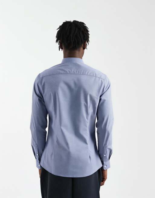 ASOS DESIGN – Ljusblå, lättstruken finskjorta i slim fit, 3 av 5