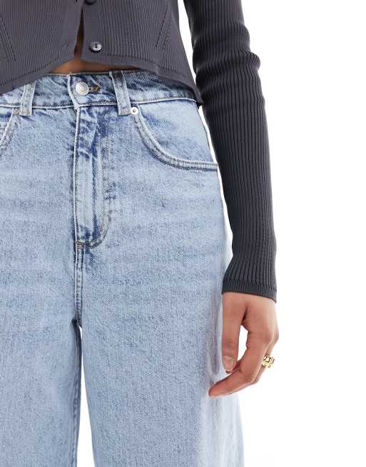 ASOS DESIGN – Ljusblå, lediga jeans med breda, uppvikta kanter, 5 av 5