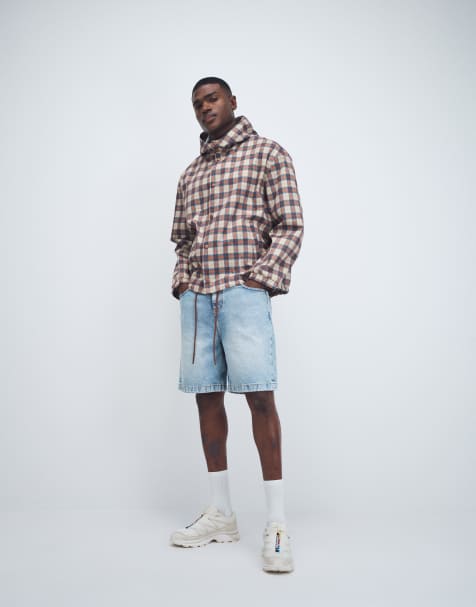 ASOS DESIGN – Ljusblå, mellanlånga jeansshorts med tvättad finish - view 1