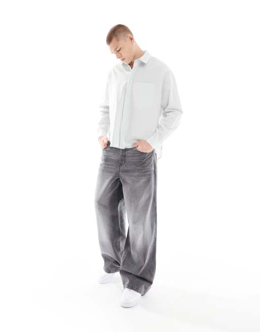 ASOS DESIGN – Ljusblå poplinskjorta i oversize