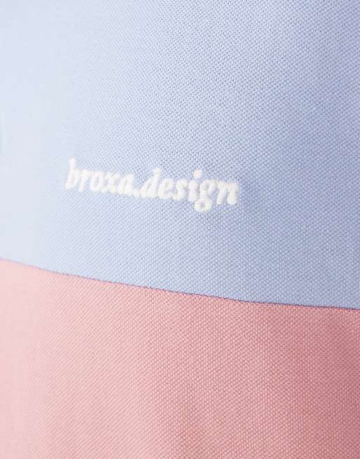 ASOS DESIGN – Ljusblå, randig, kraftig pikétröja i oversize med långa ärmar och textur, 5 av 5