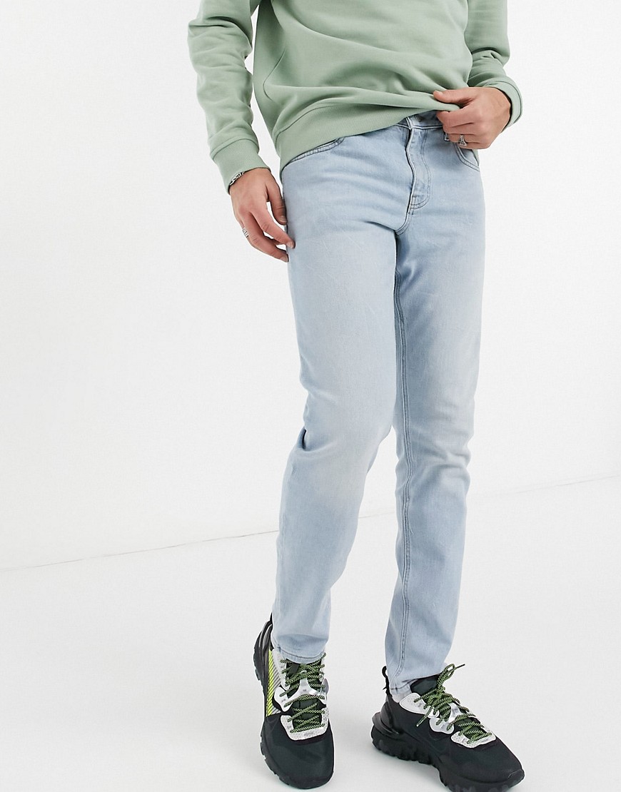 ASOS DESIGN – Ljusblå slim jeans med stretch