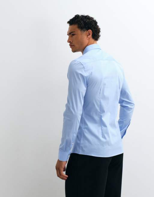 ASOS DESIGN – Ljusblå, smal arbetsskjorta med stretch, 5 av 5