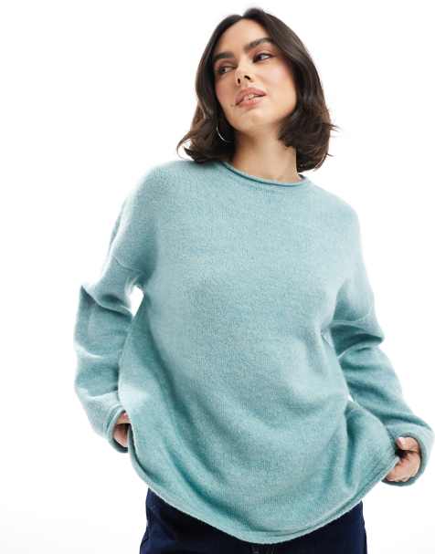 ASOS DESIGN – Ljusblå, stickad tröja i oversize - view 1